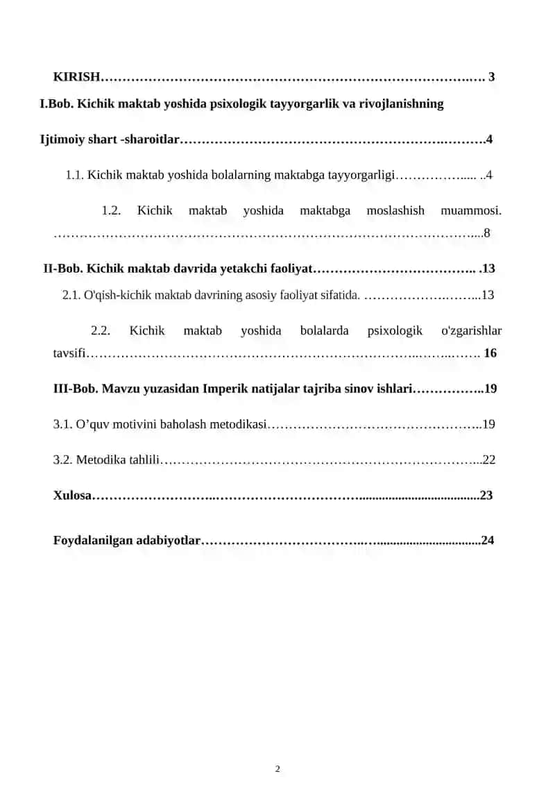 Kichik maktab yoshida o`quv motivlarining shakllanishi 2