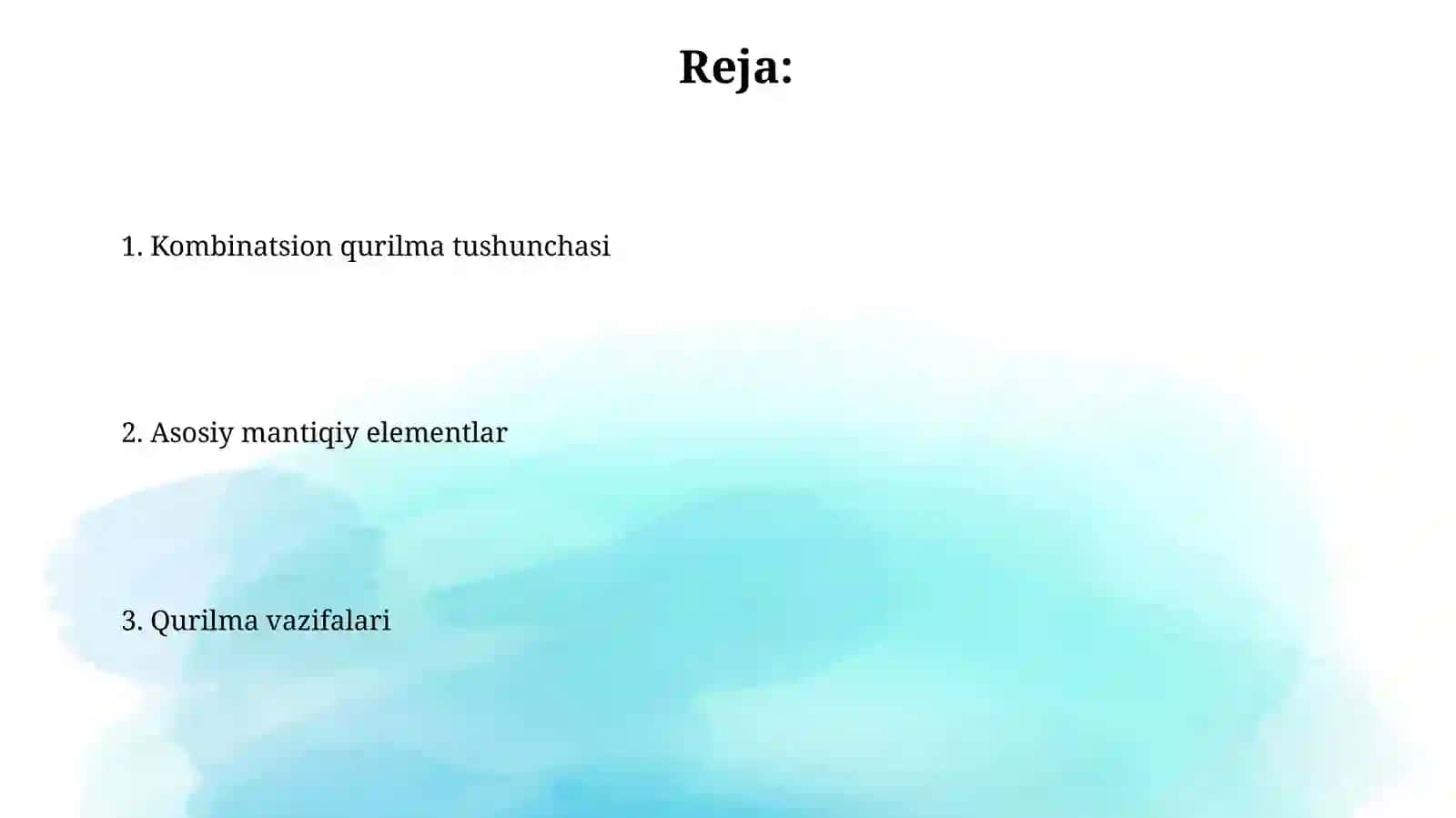 Kombinatsion qurilmalarning vazifalari va parametrlari 2