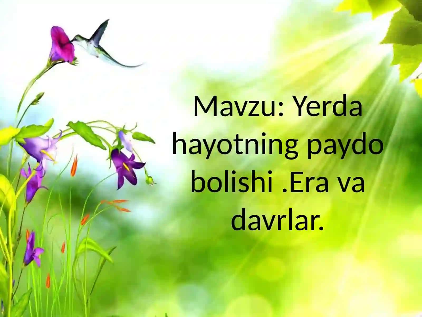 Talim Shakli 403 - Yerdahayotning Paydobolishi 2