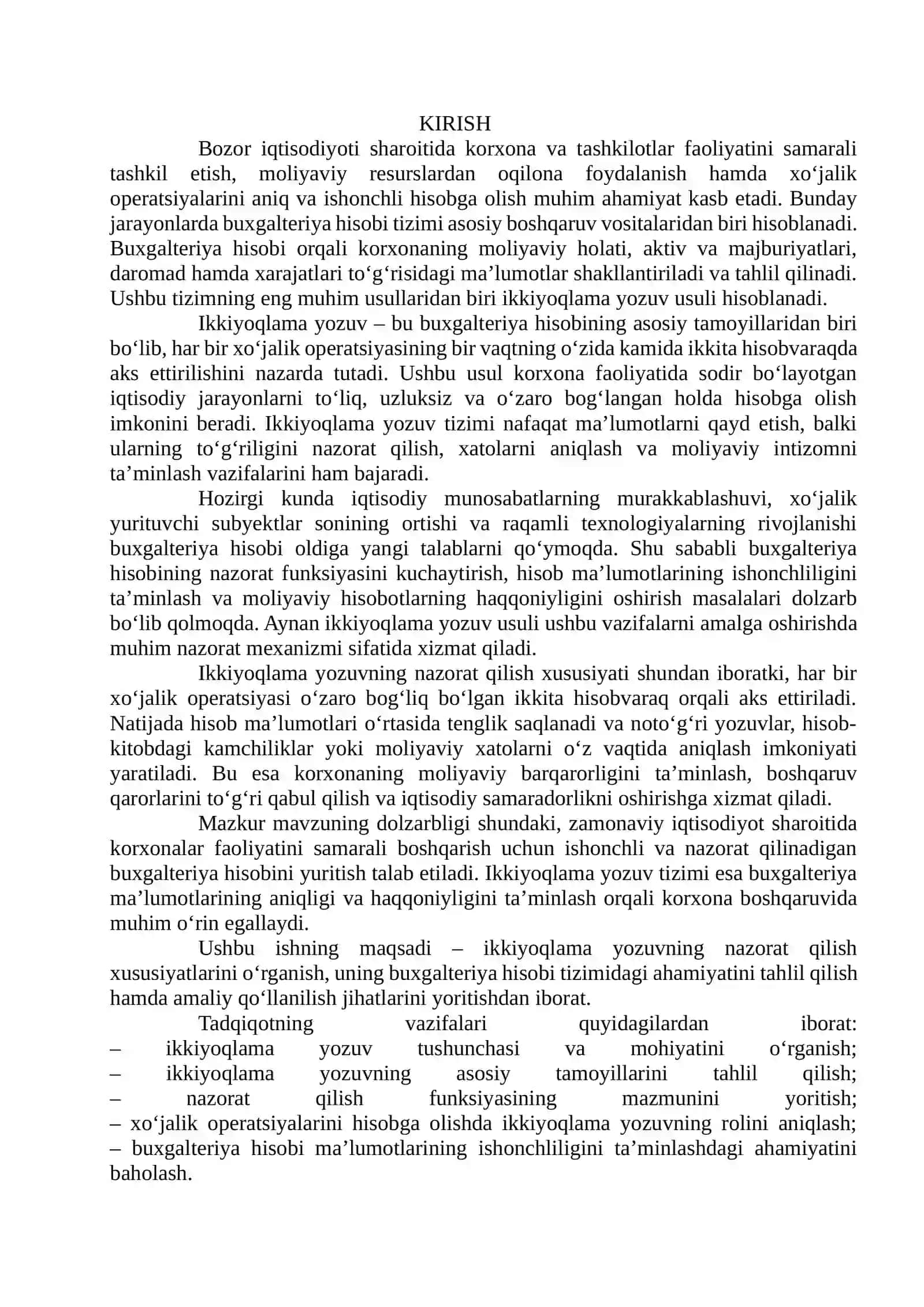 Ikkiyoqlama yozuvning nazorat qilish xususiyatlari 2