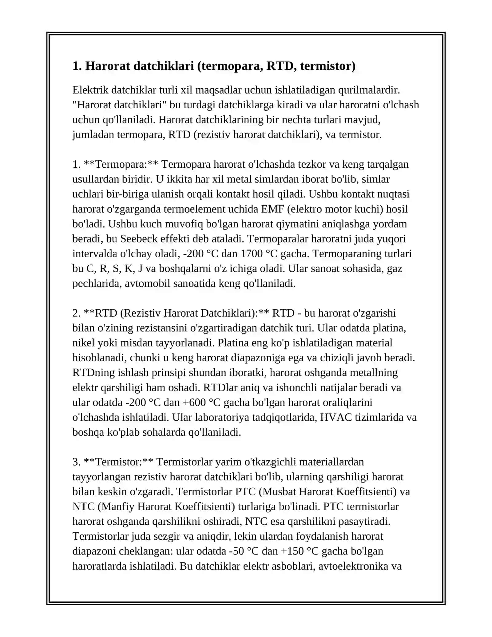 ELEKTRIK DATCHIKLAR TURLARI 2