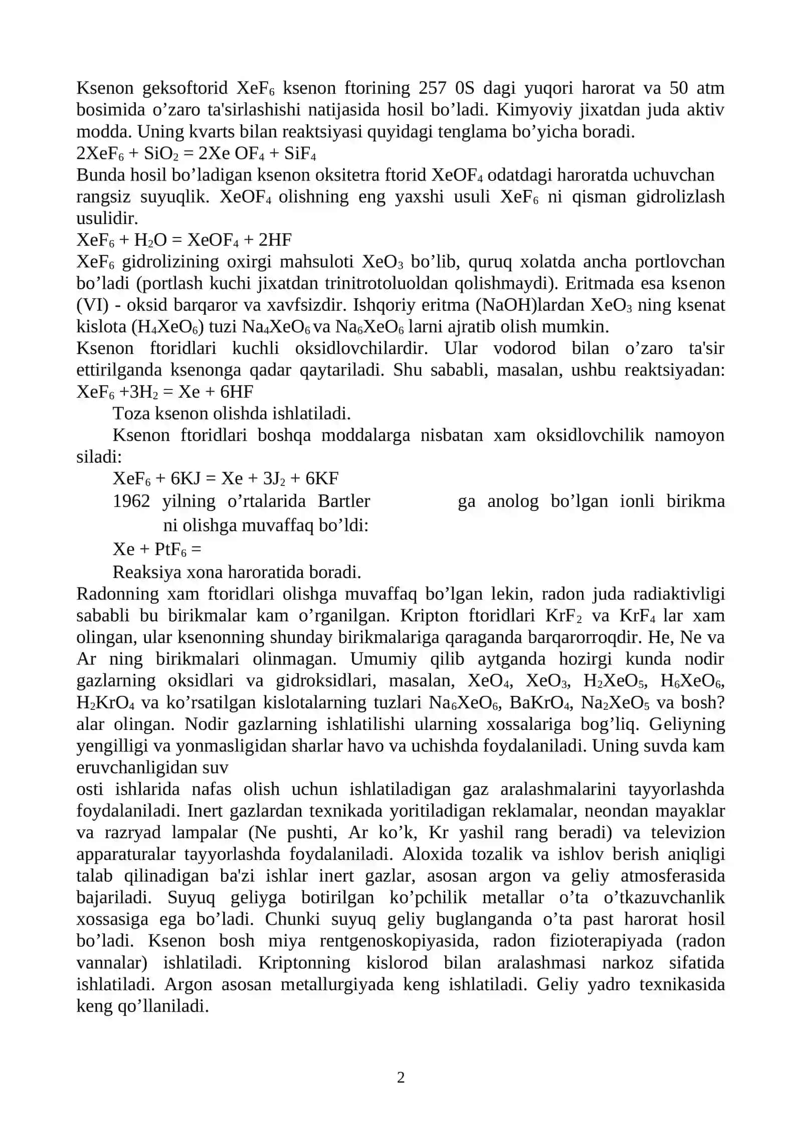 Gеliy va sakkizinchi guruhning p-elеmеntlari 2