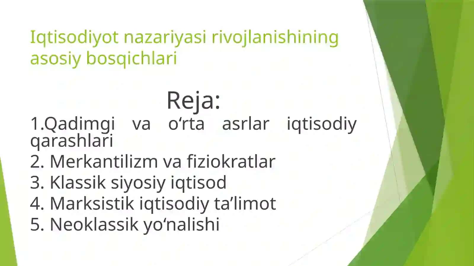Aktamov Nurmuhammadning iqtisodiyot nazariyasi fanidagi taqdimoti 2