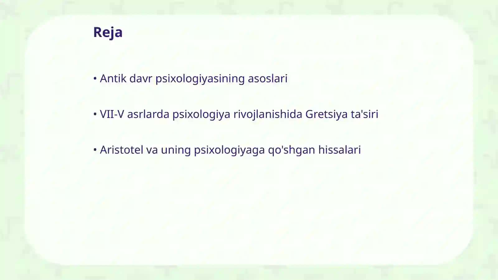 Antik davr psixologiyasi 2