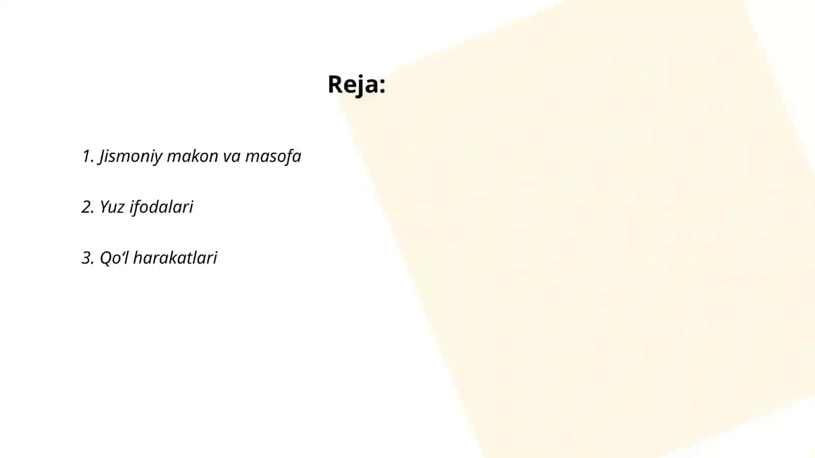 Noverbal muloqot; Muloqotni boyituvchi omillar 2