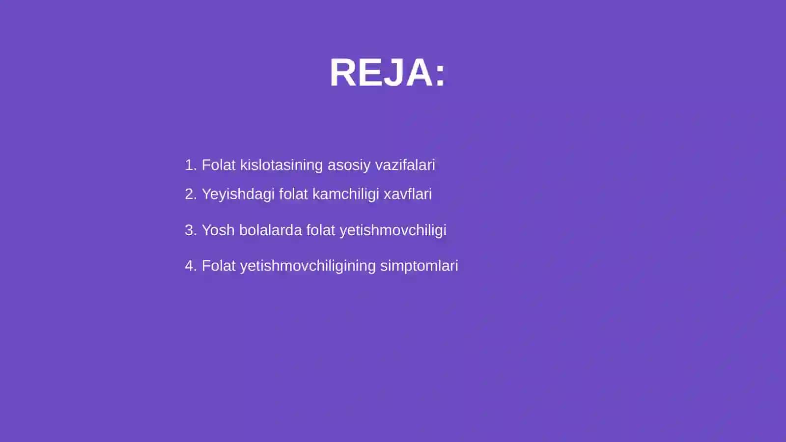 Folat kislotasining y e tishmovchiligi 2
