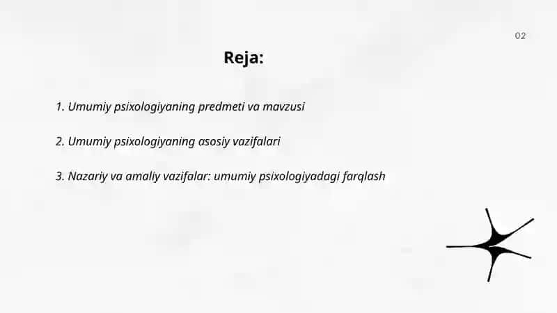 Umumiy psixologiya fanining predmeti vazifalari metodlari 2