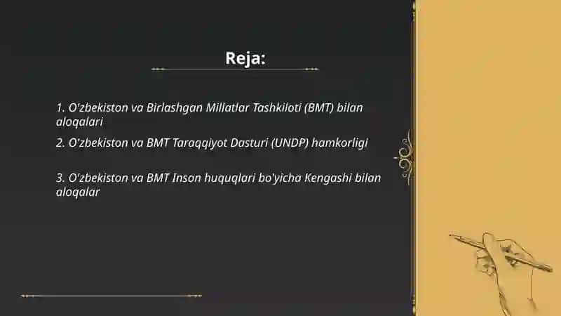 O'zbekistonning Xalqaro Tashkilotlar bilan aloqalari 2