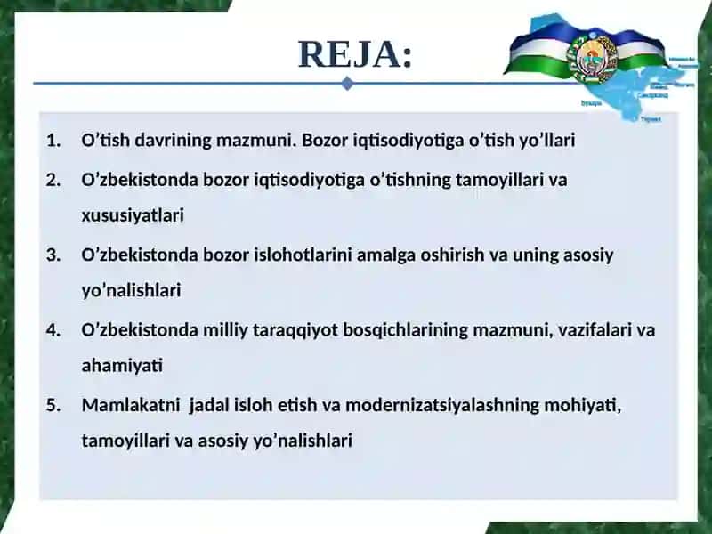 Bozor iqtisodiyotiga o’tish davri va uning O’zbekistondagi xususiyatlari 2