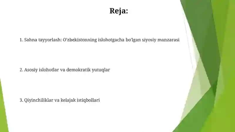 Konstitutsiyaviy islohotlar va o'zgartirishlar 2