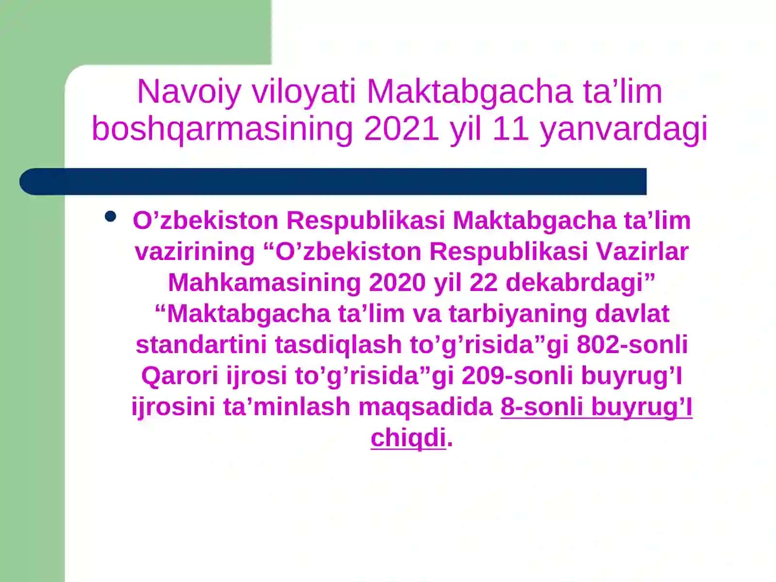 O’zbekiston Respublikasi Vazirlar Mahkamasining 2020yil22dekabrdagi802-sonli Qarori 2