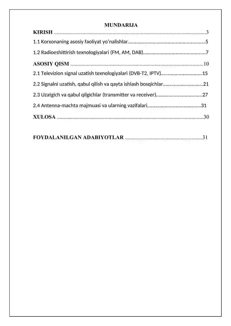Amaliyot hisobati telekomunikatsiya  fakulteti 2