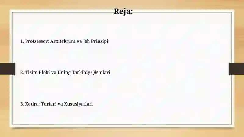 RAM Xotiraning Xususiyatlari 2
