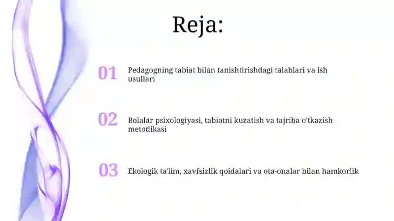 Pedagogning tabiat bilan tanishtirishdagi talablari 2
