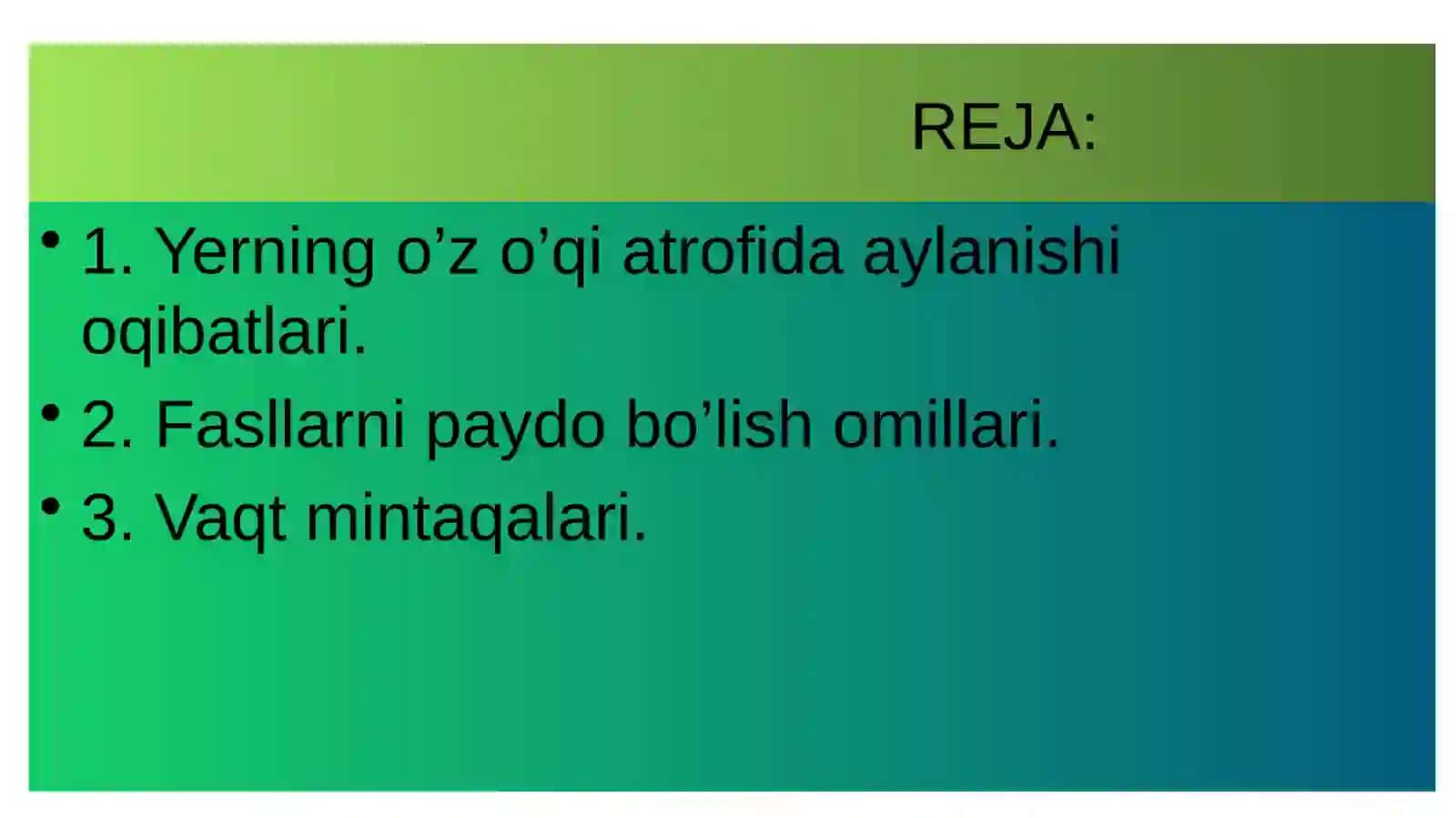 Yerning o’z o’qi atrofida aylanishning geografik oqibatlari 2
