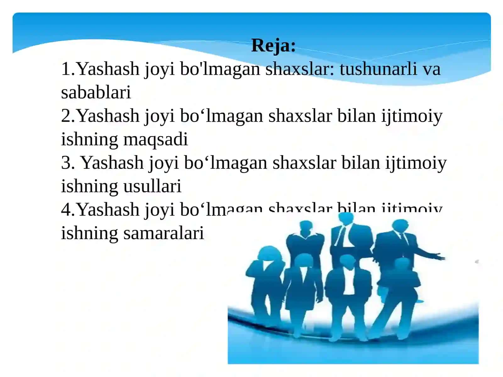 YASHASH JOYI BOLMAGAN SHAXSLAR BILAN IJTIMOIY ISH 2