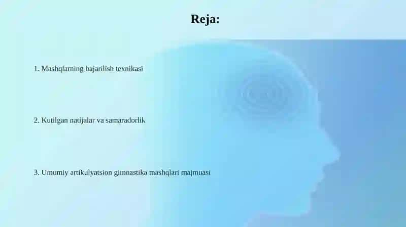 Umumiy artikulyatsion gimnastika kompleksi 2