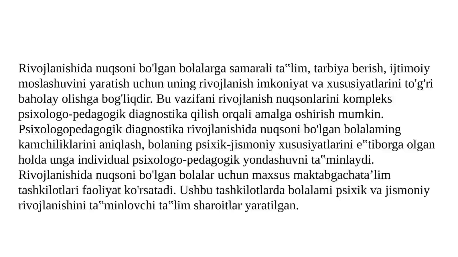 RIVOJLANISHDA ORQADA QOLGAN BOLALAR PSIXOLOGIYASI 2