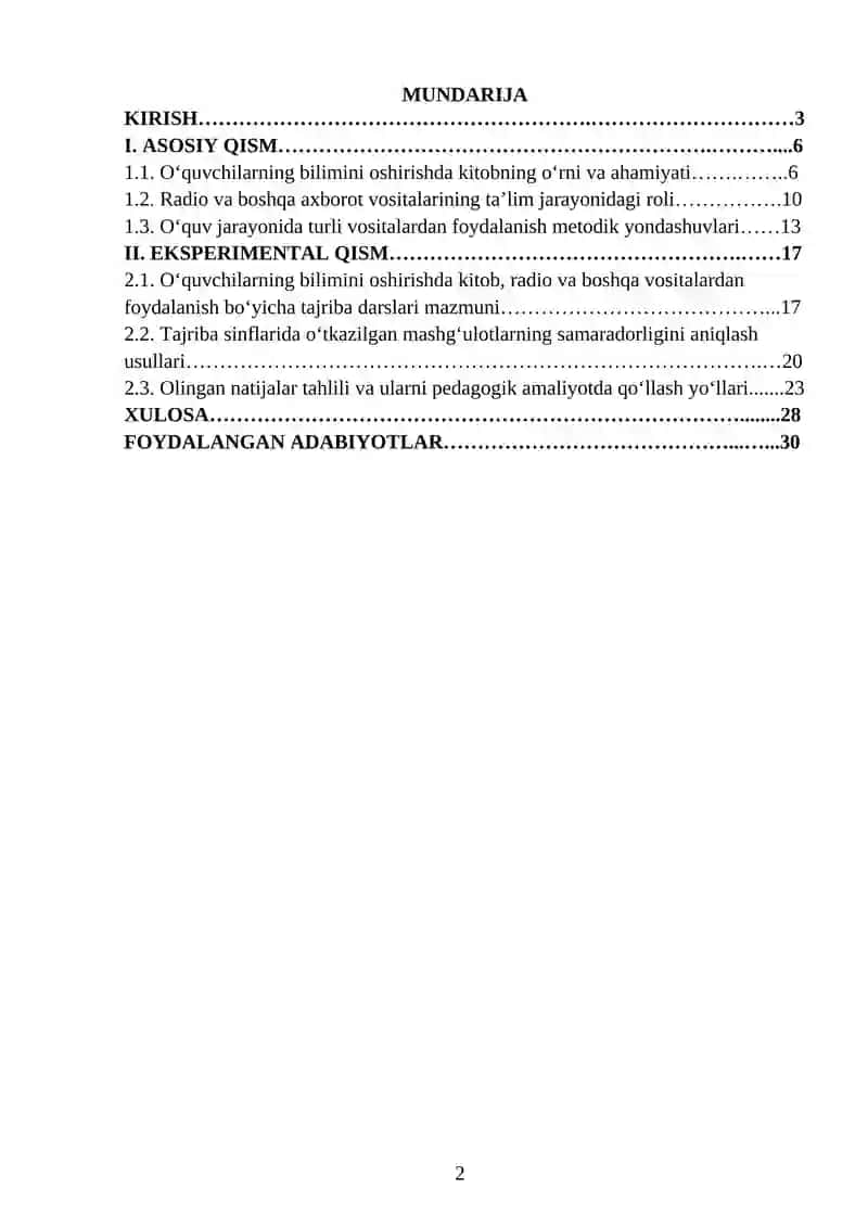 Oʻquvchilarning bilimini oshirishda kitob, radio va boshqa vositalaridan foydalanish metodikasi 2