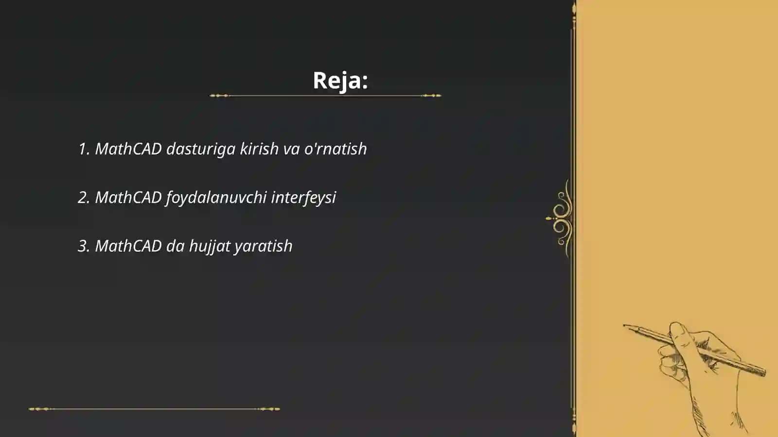 MathCAD amaliy dasturi imkoniyatlari va unda ishlash asoslari 2