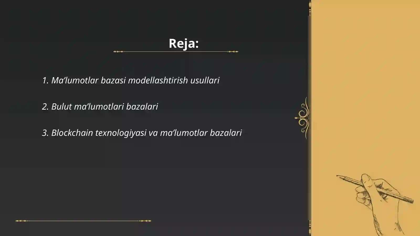 Ma’lumotlar bazasi modellashtirish usullari 2