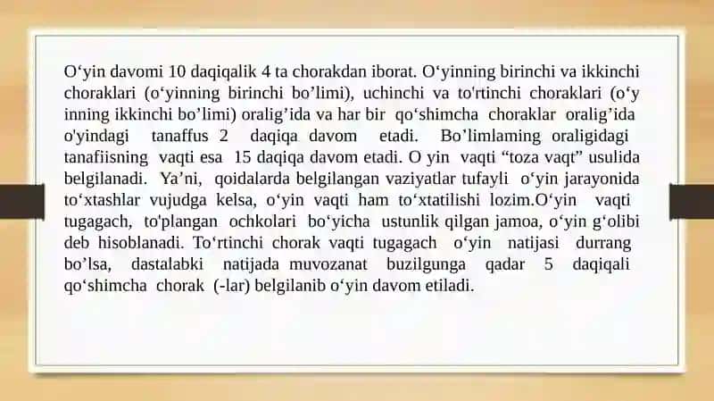 Basketbol oʻyin qoidalari 2