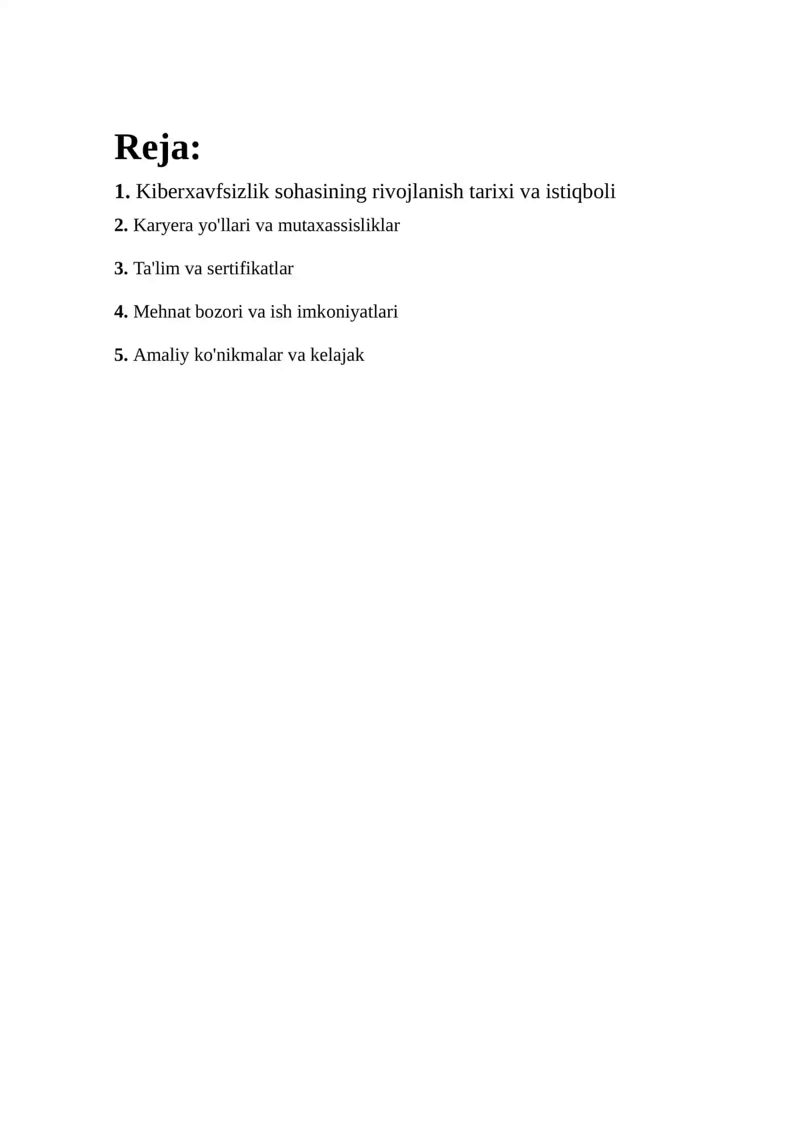 Kiberxavfsizlik sohasida karyera yo`llarini o`rganish 2
