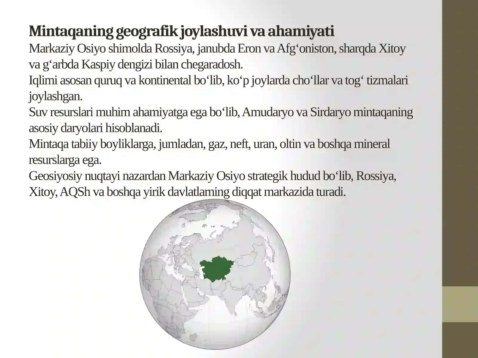 Mаrkаziy Оsiyo аhоlisi vа mеhnаt rеsurslаri 2