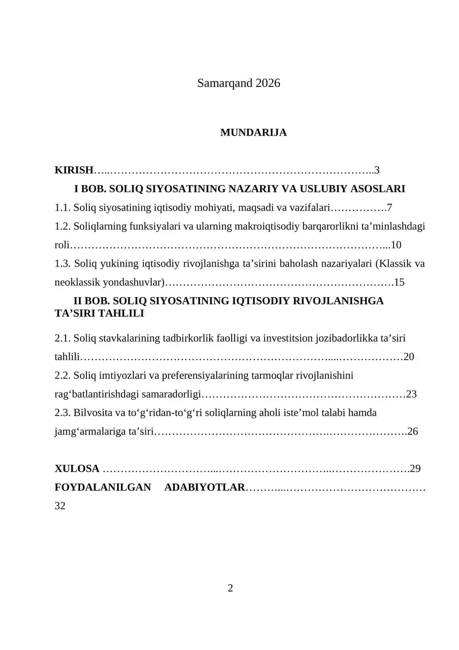 Soliq siyosatining iqtisodiy rivojlanishga ta’siri 2