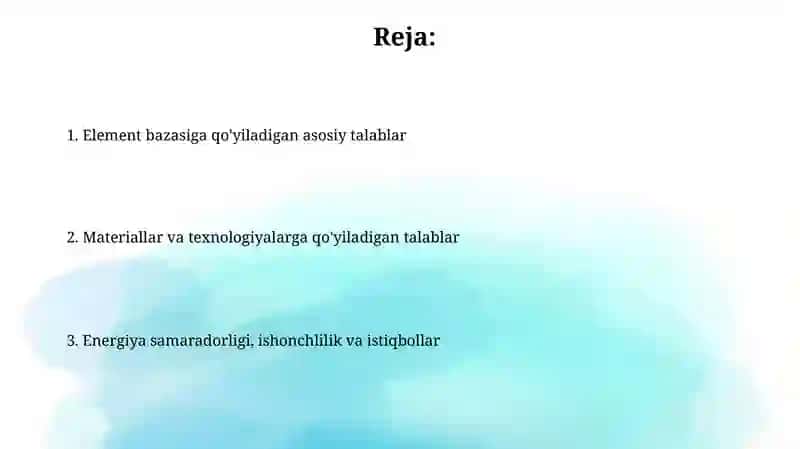 Olchashqurilmalariningelementarigabolgantalablar 2