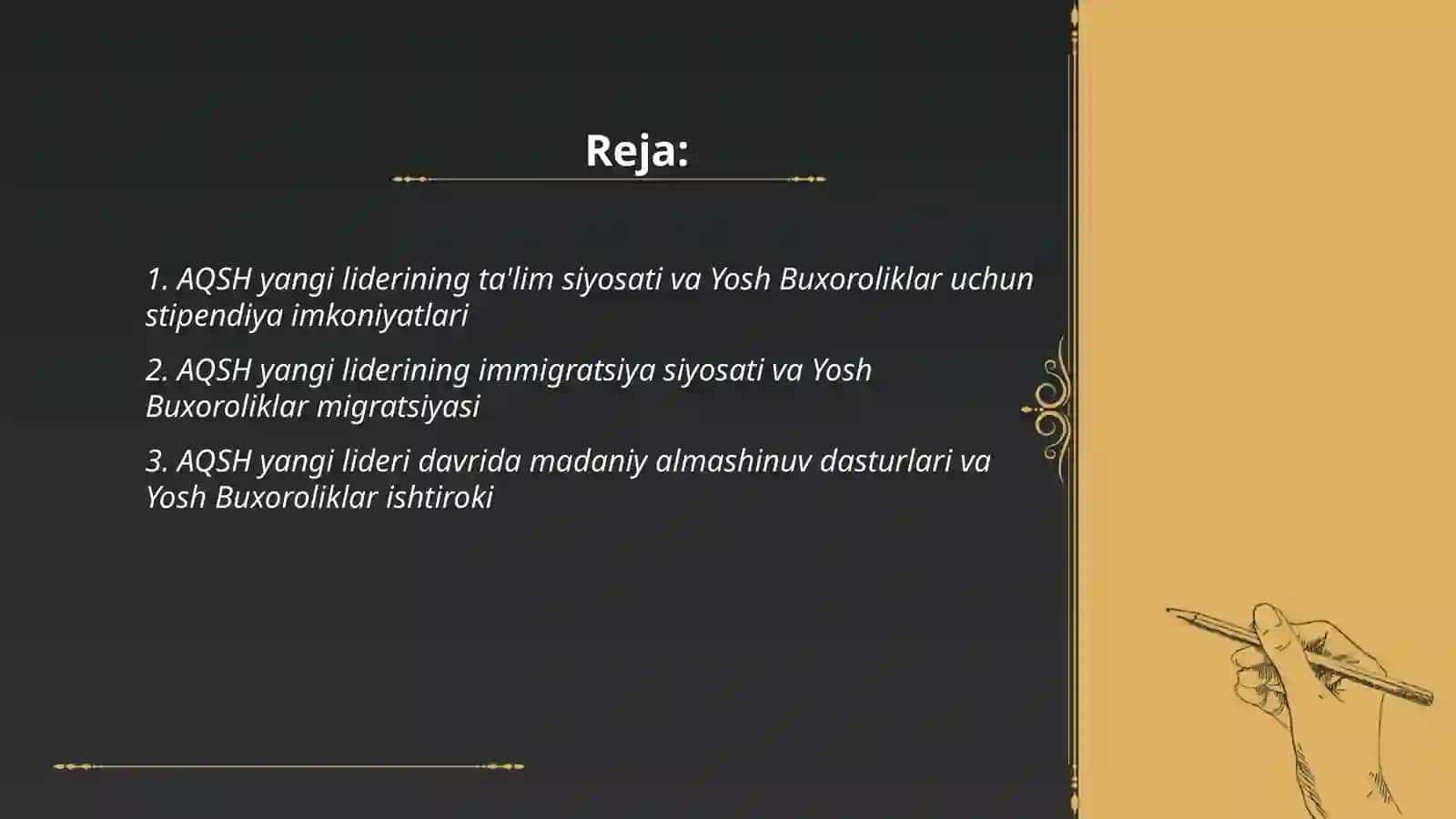 AQSH: Yangi liderning paydo bo'lishi va Yosh Buxoroliklar faoliyati 2