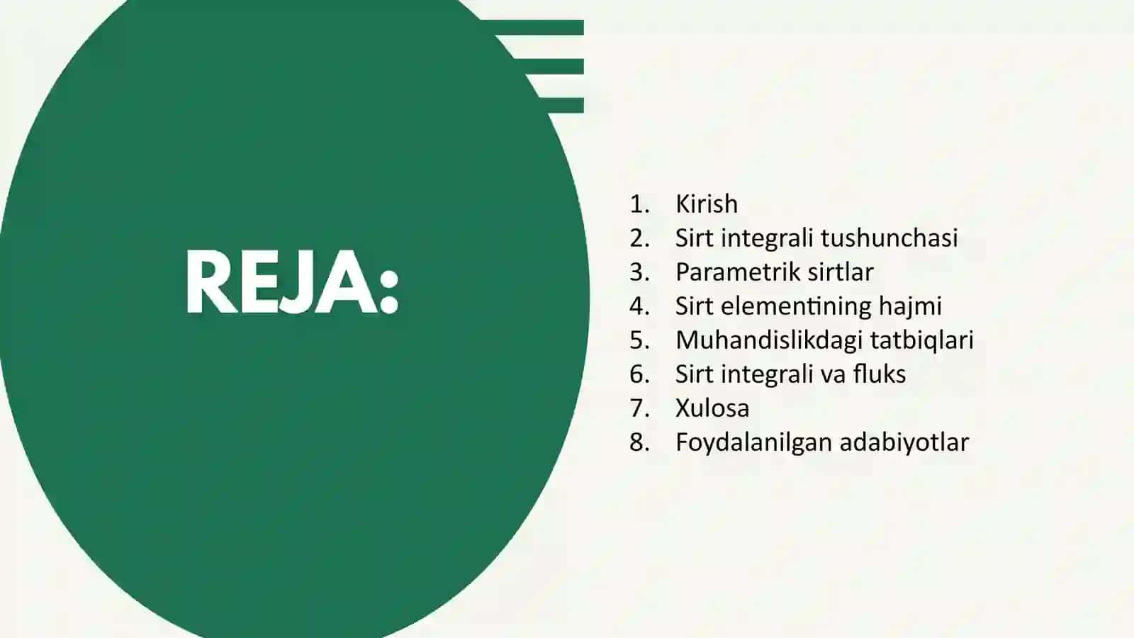 Sirt integrallari va ularning tatbiqlari 2