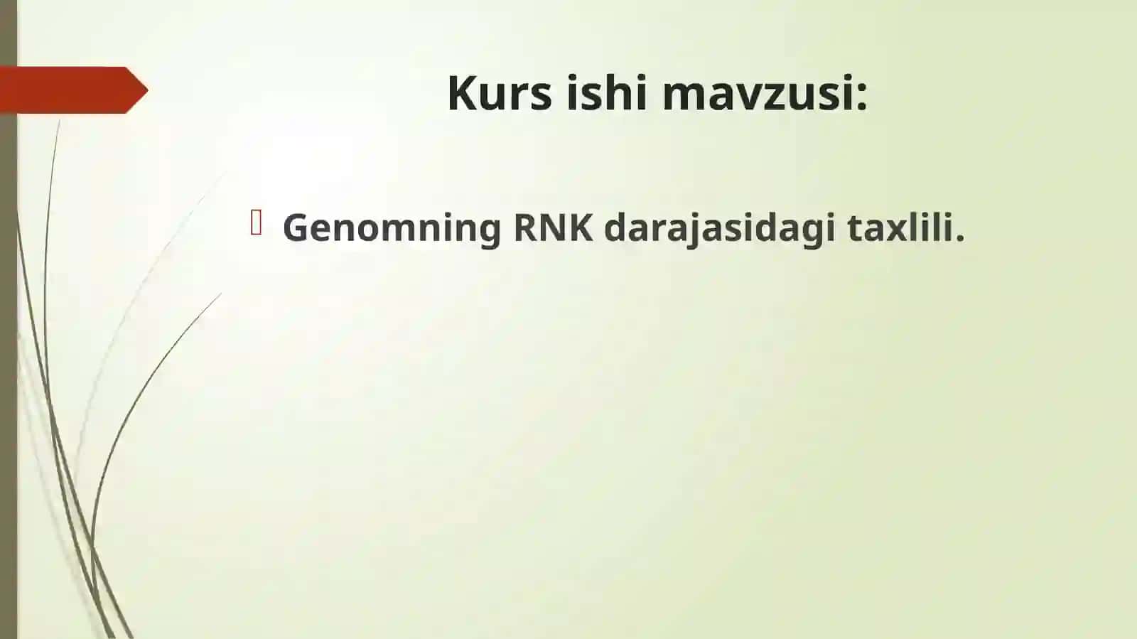 Genomning RNK darajasi 2