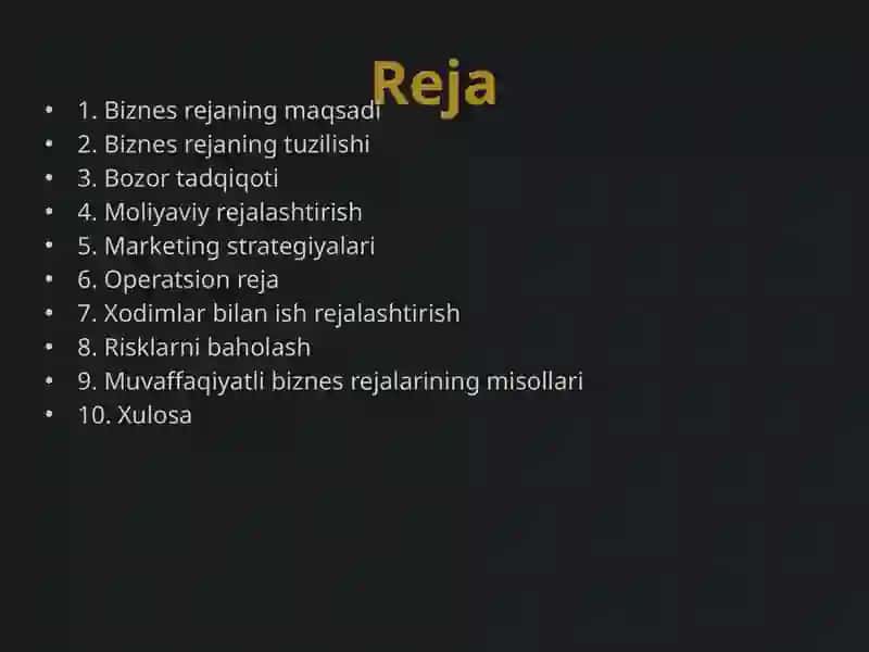 Biznes reja tuzish 2