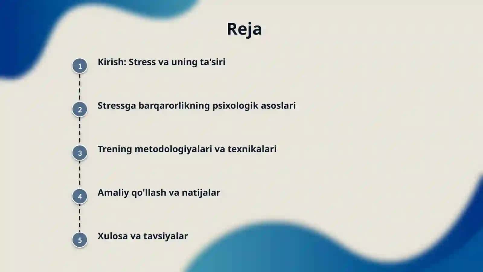 Stressga barqarorlikni o'rgatish treninglari 2