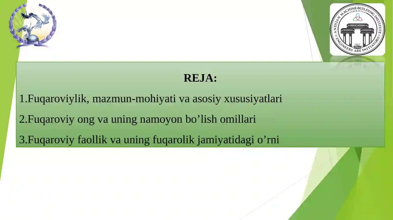 FUQARO, FUQAROVIYLIK VA FAOL FUQAROLIK POZITSIYASI 2