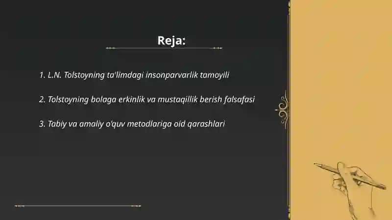 L.N. Tolstoyning pedagogik qarashlari 2