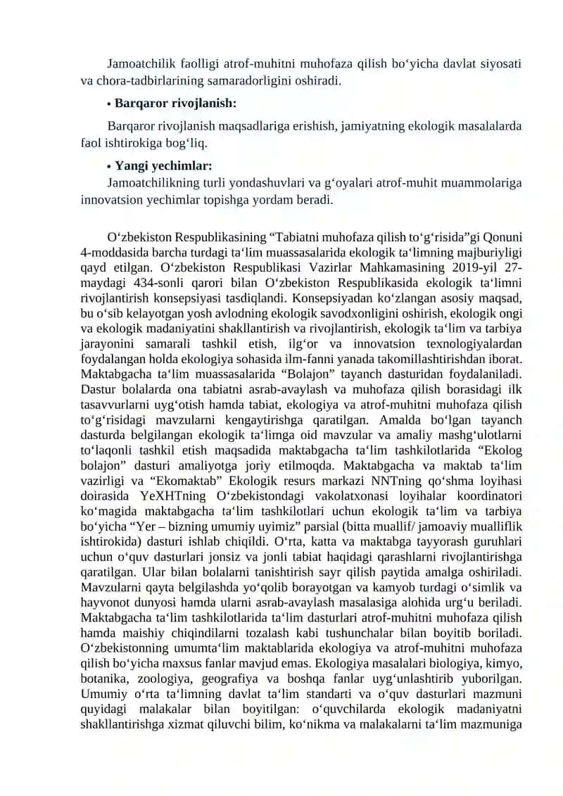 Atrof-muhitni muhofaza qilishda jamoatchilik ishtiroki 2