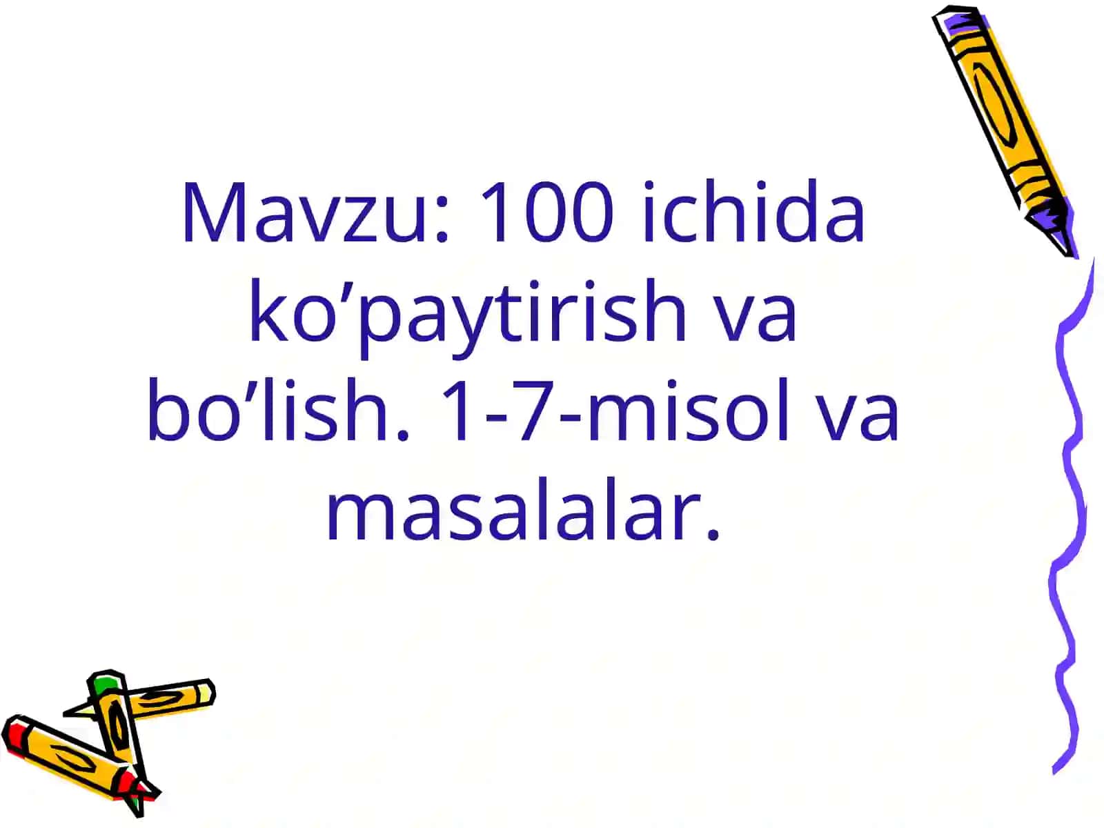 MATEMATIKADARSIMIZGA 2