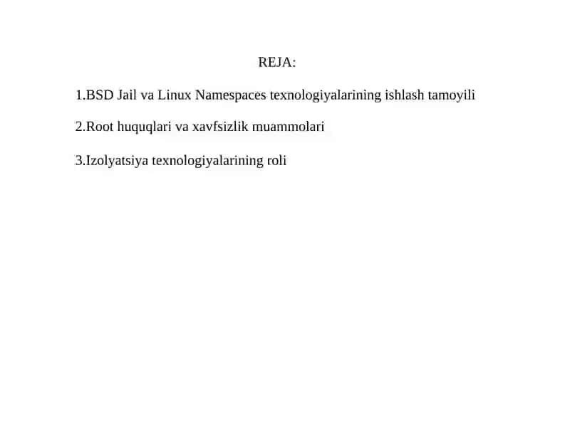 BSD Jail va Linux Namespaces 2