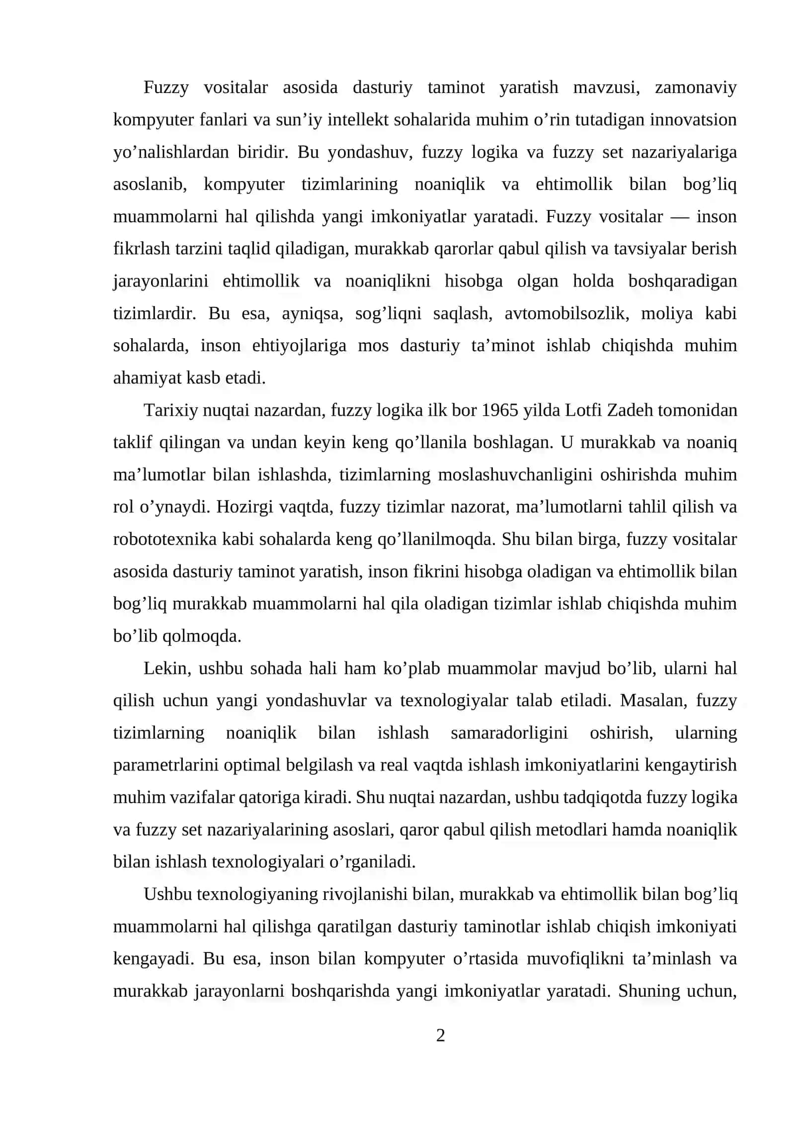 Fuzzy vositalar asosida dasturiy taminot yaratish 2