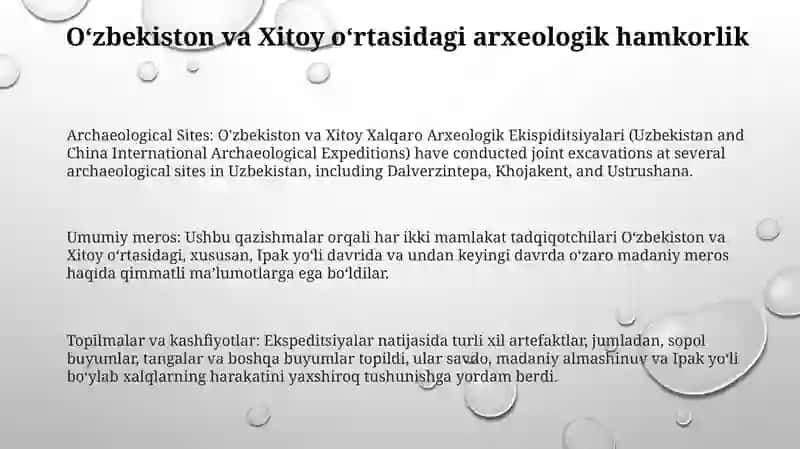 O‘Zbekiston Va Xitoy Xalqaro Arxeologik Ekispiditsiyalari 2