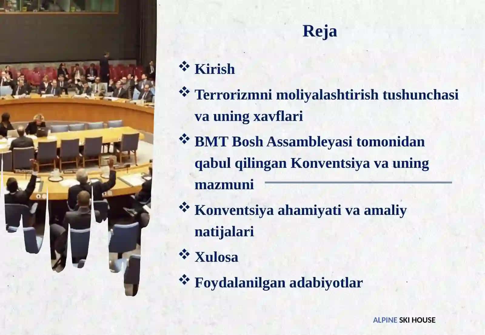 BMT Bosh Assambleyasi tomonidan «Terrorizmni moliyalashtirishga qarshi kurash toʻgʻrisida»gi yangi Konvensiya va ularning ahamiyati 2