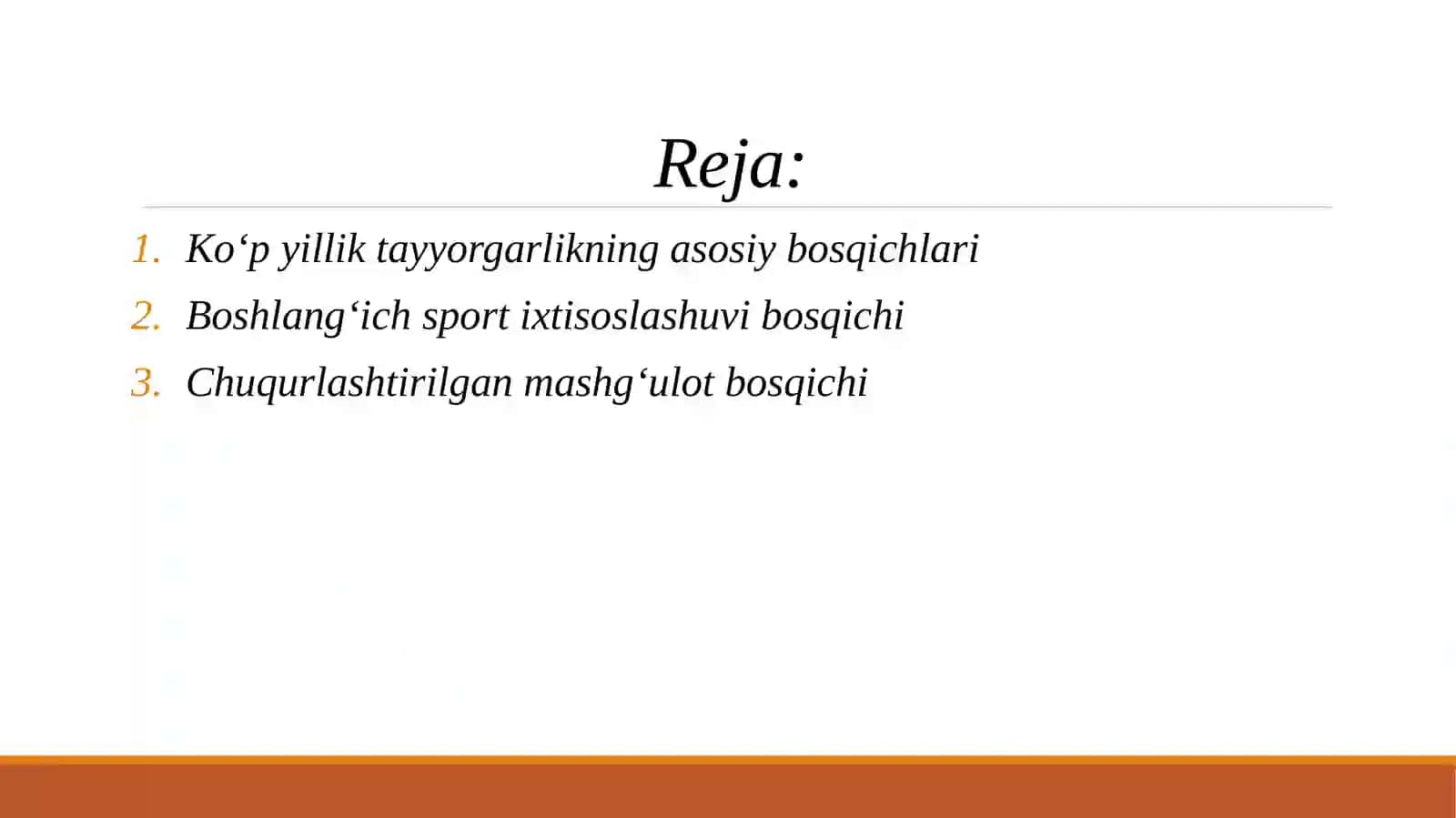 Suzuvchilarda Ko‘p yillik tayyorgarlikning tuzilishi 2