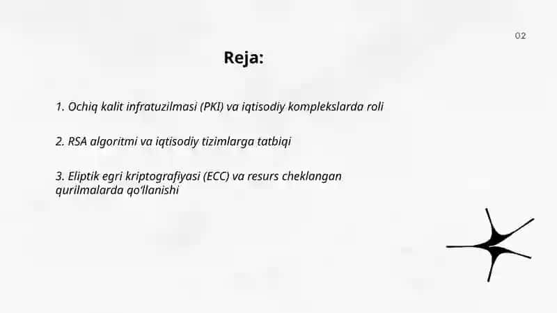 Iqtisodiy komplekslarda axborotlarni xavfsizligi ta’minlashda Ochiq kalit bilan shifrlash texnalogiyalari 2
