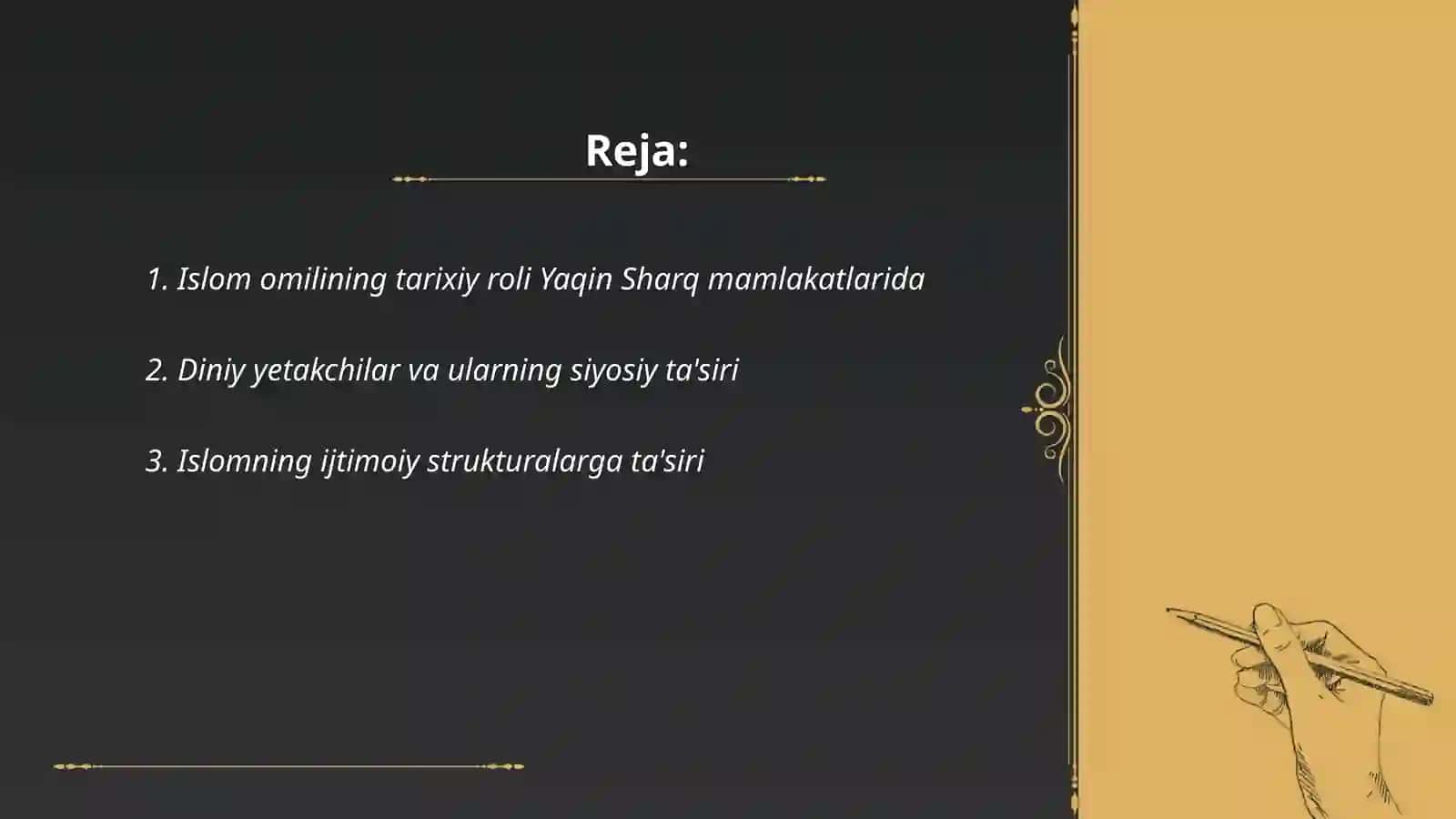 Islom omilining Yaqin Sharq mamlakatlaridagi o'rni va ta'siri 2