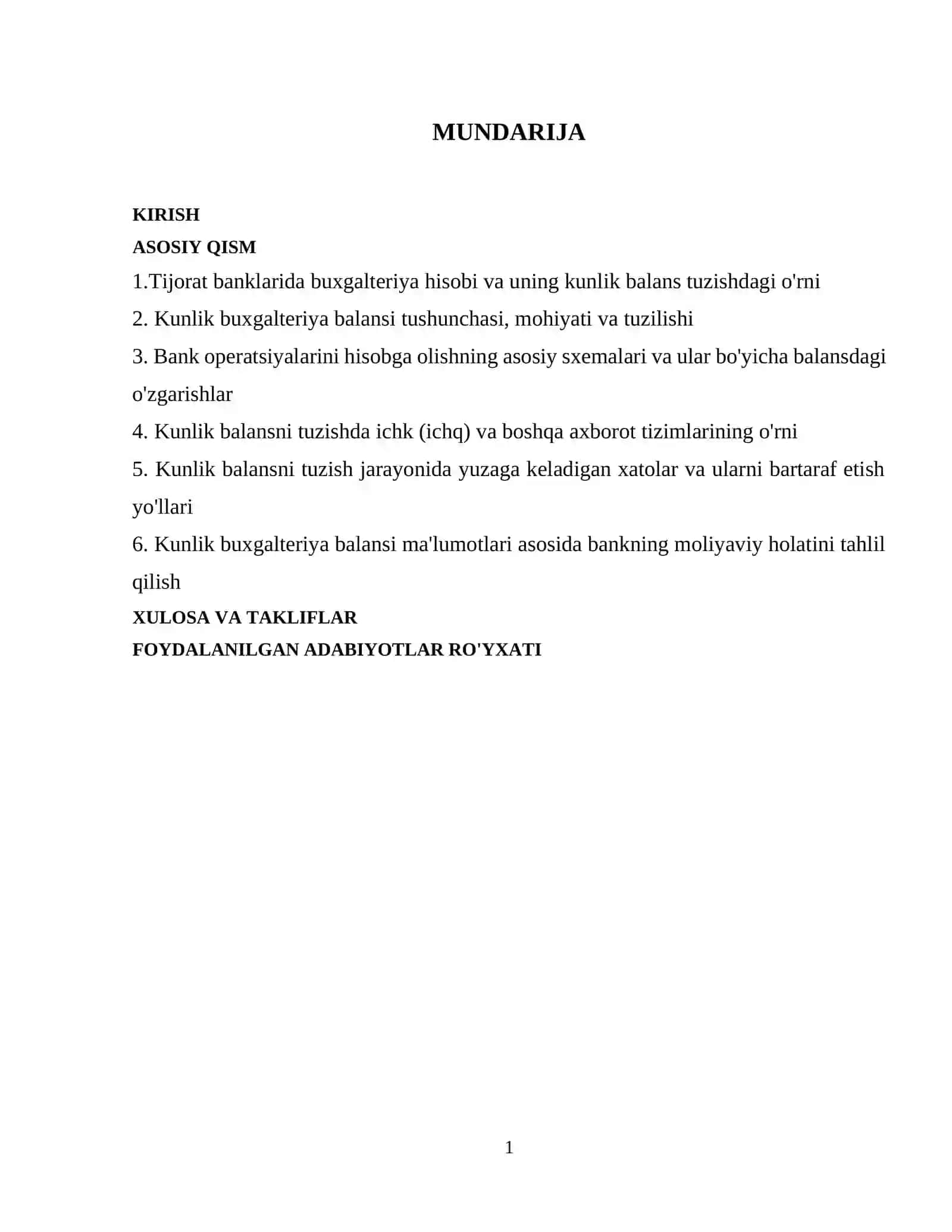 Tijorat bankida kunlik buxgalteriya balansini tuzish tartibi 2