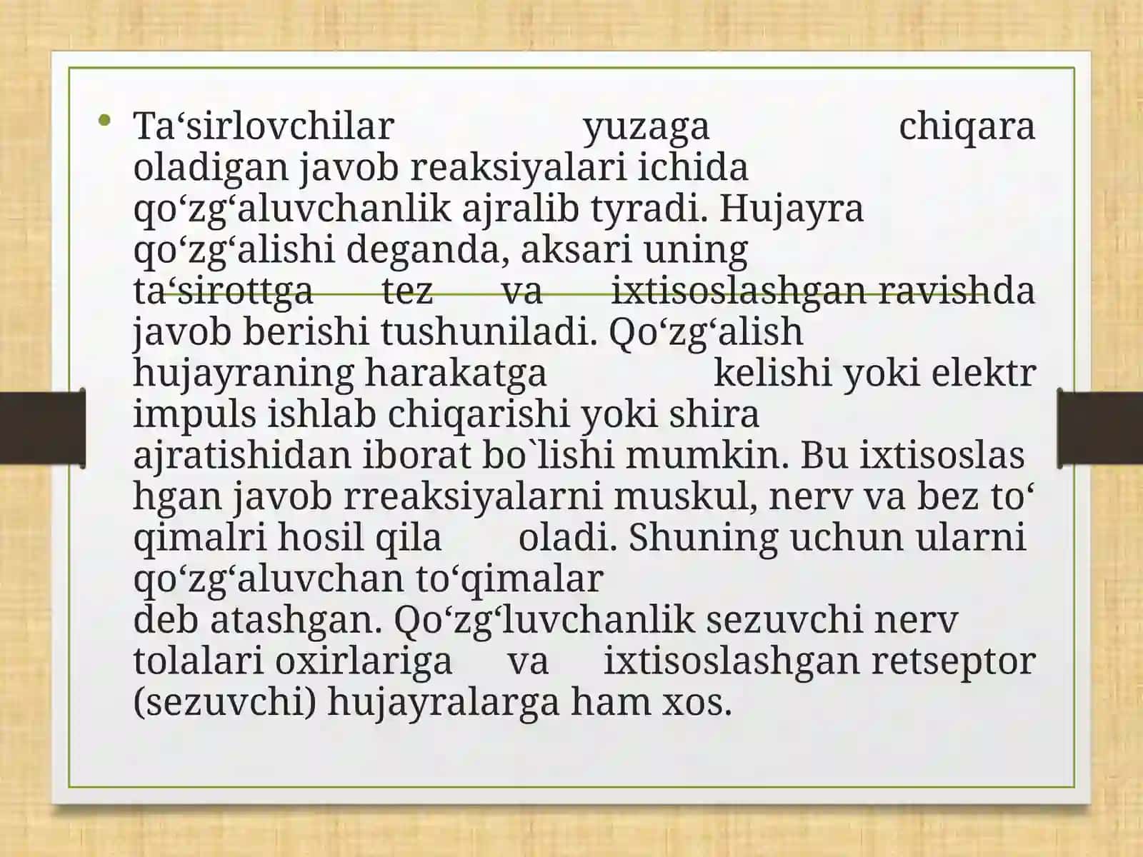 Qozg’aluvchi to’qimalar tarixi (Galvaniva Matiuchchi tarjibalar) 2