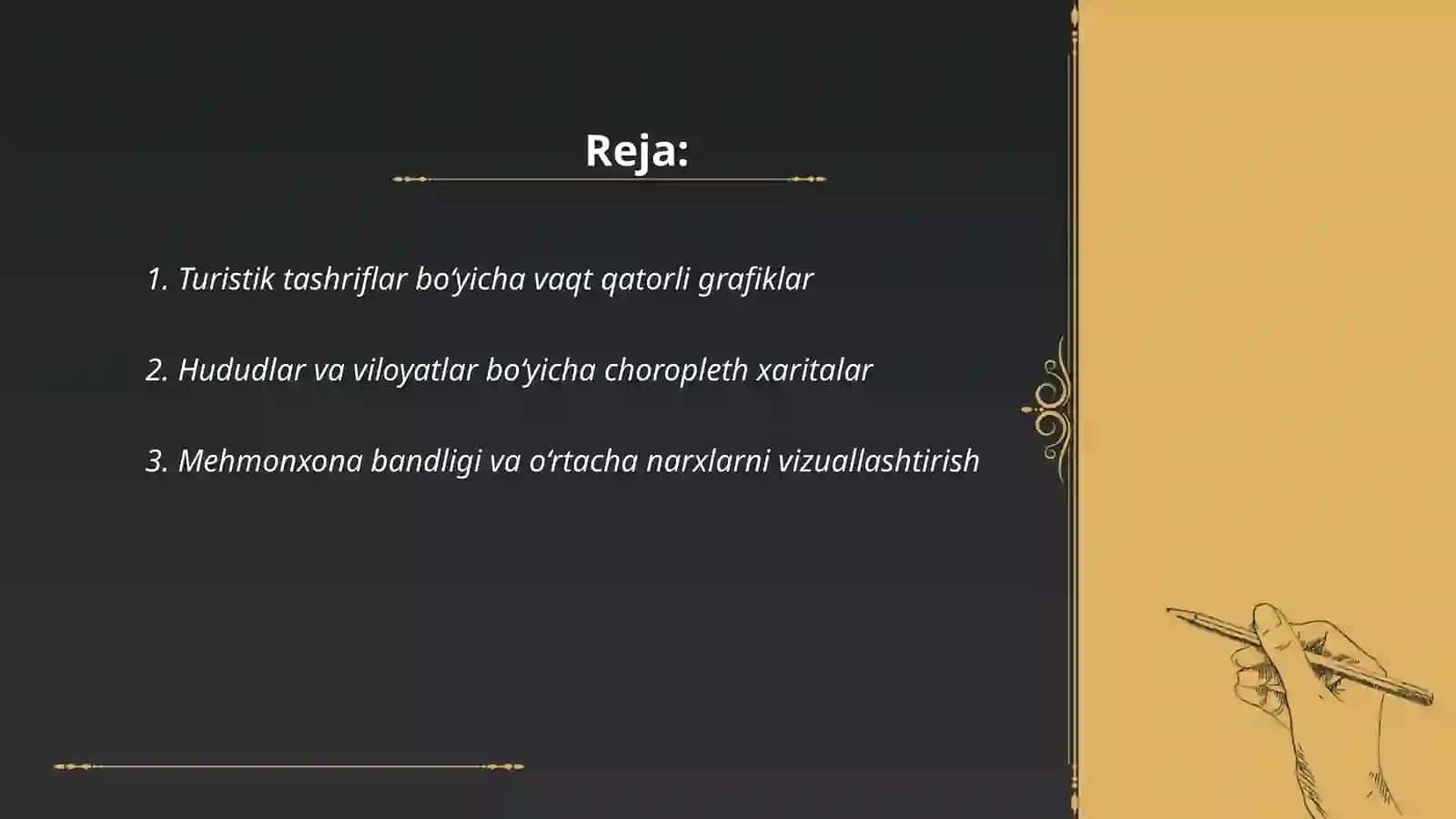 Turistik statistik ma'lumotlarni vizuallashtirish 2