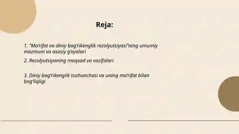 "Ma’rifat va diniy bag‘rikenglik rezolyutsiyasi" 2